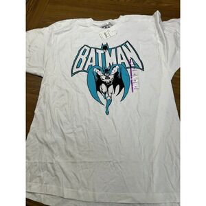 Batman White Graphic T-Shirt DC Comics‎ XL Extra Large Menswear NWT